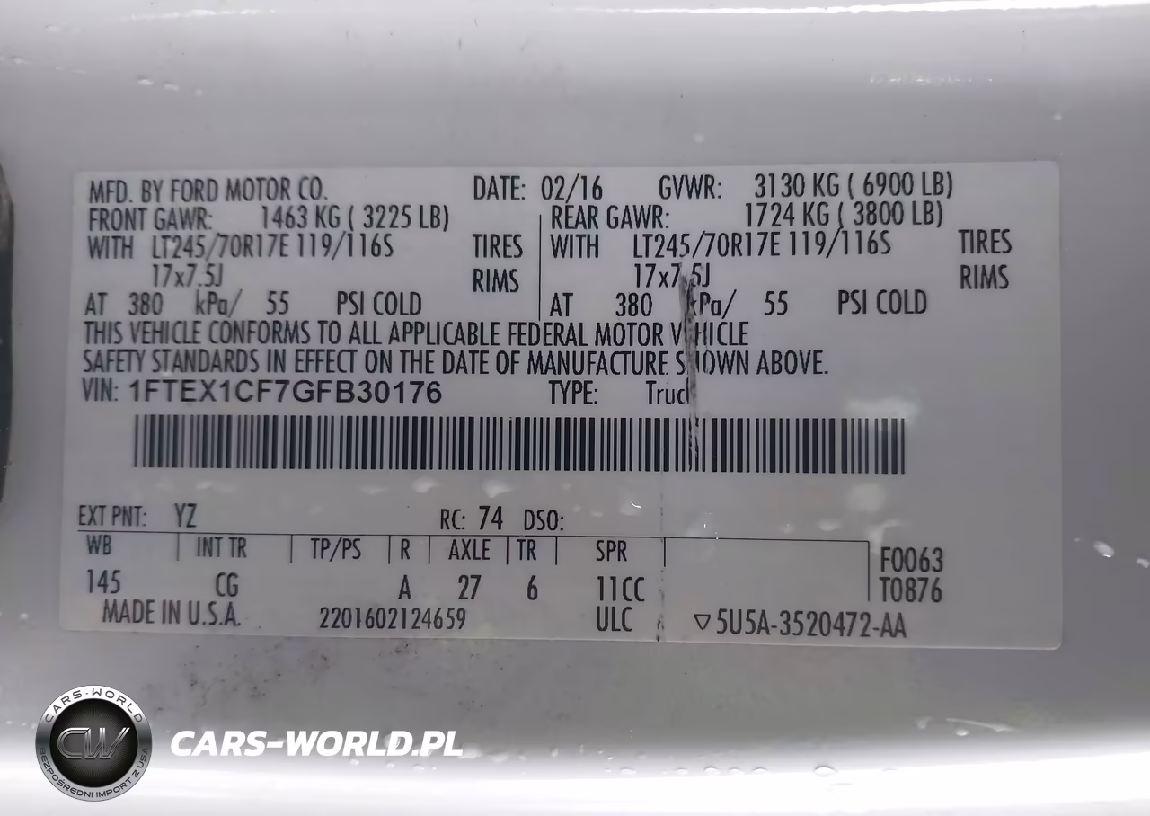 2016 Ford F-150 Xl VIN:1FTEX1CF7GFB30176 - 9