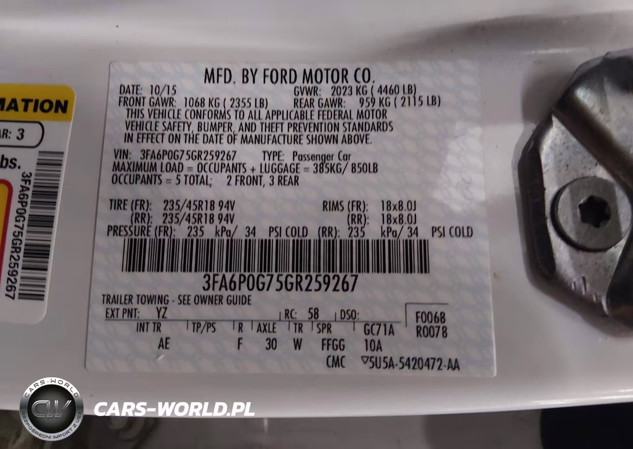 2016 Ford Fusion S VIN:3FA6P0G75GR259267 - 9