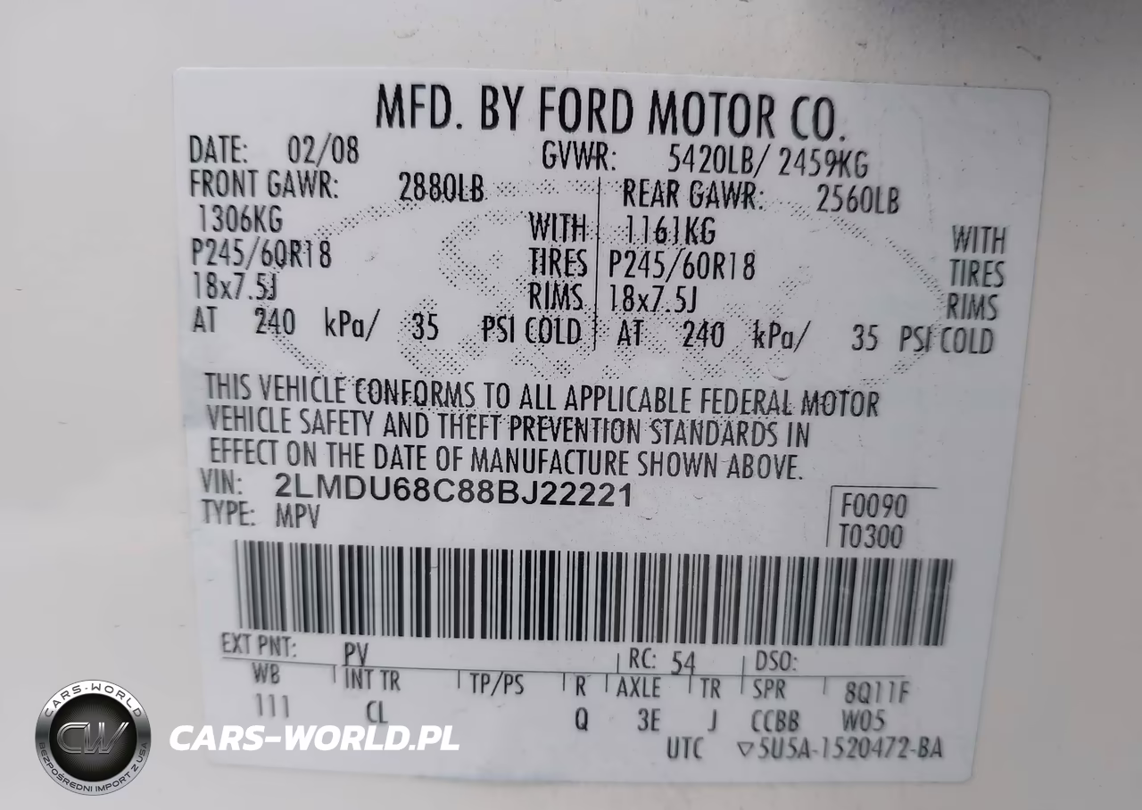 2008 Lincoln Mkx VIN:2LMDU68C88BJ22221 - 9