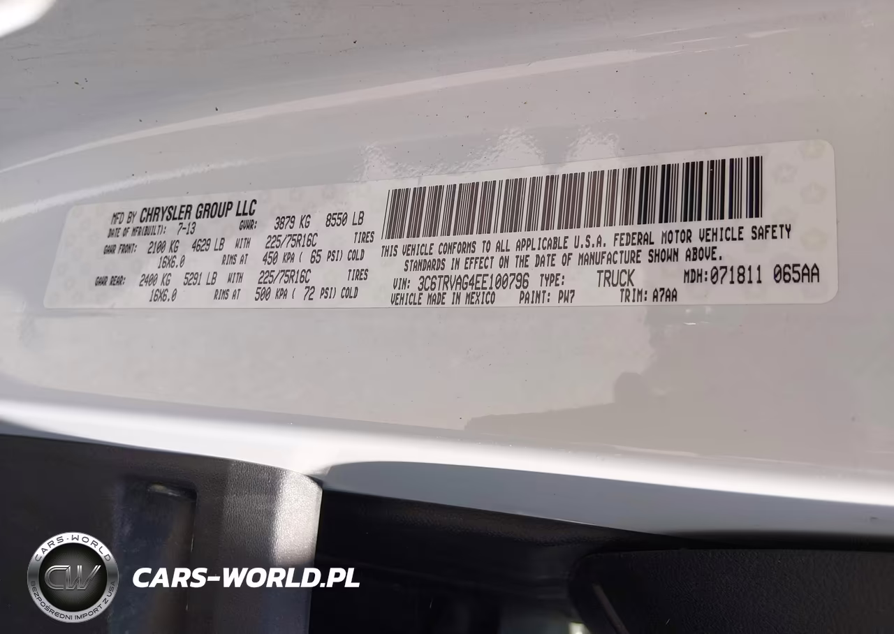 2014 Ram Promaster 1500 Low Roof VIN:3C6TRVAG4EE100796 - 9