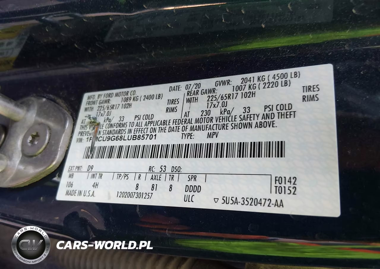 2020 Ford Escape Se VIN:1FMCU9G68LUB85701 - 9