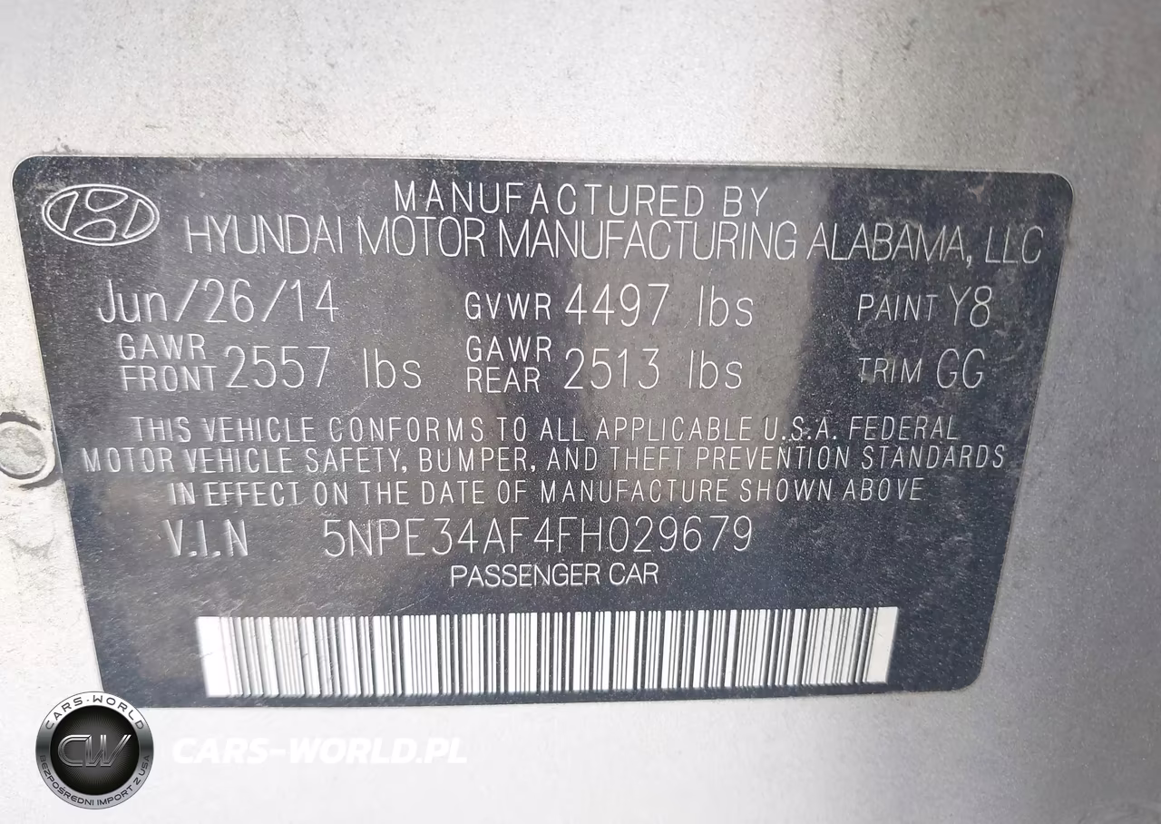 2015 Hyundai Sonata Limited VIN:5NPE34AF4FH029679 - 9