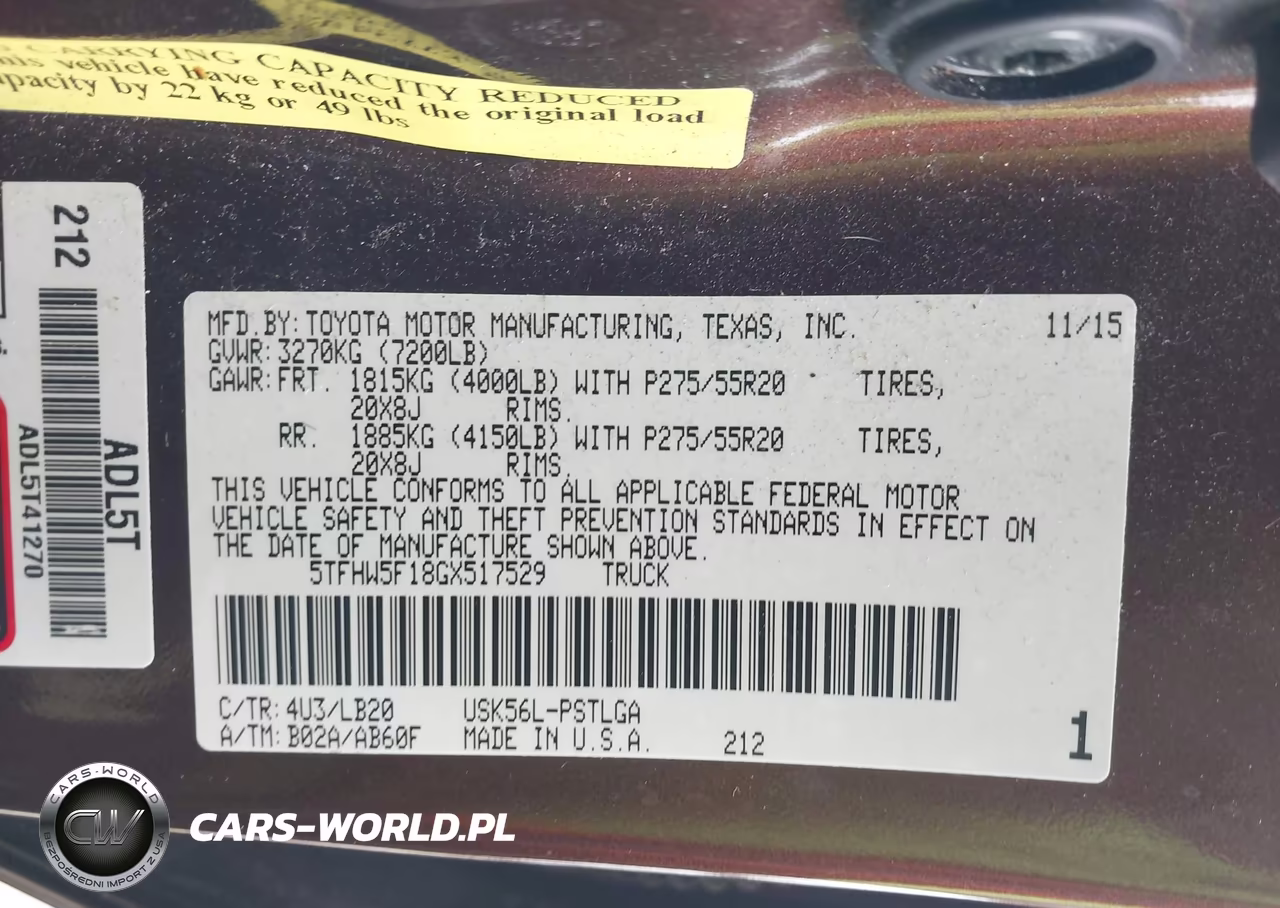 2016 Toyota Tundra Limited 5.7L V8 VIN:5TFHW5F18GX517529 - 9