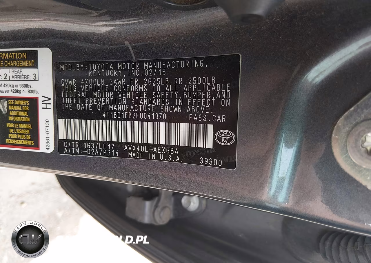 2015 Toyota Avalon Hybrid Xle Touring VIN:4T1BD1EB2FU041370 - 9