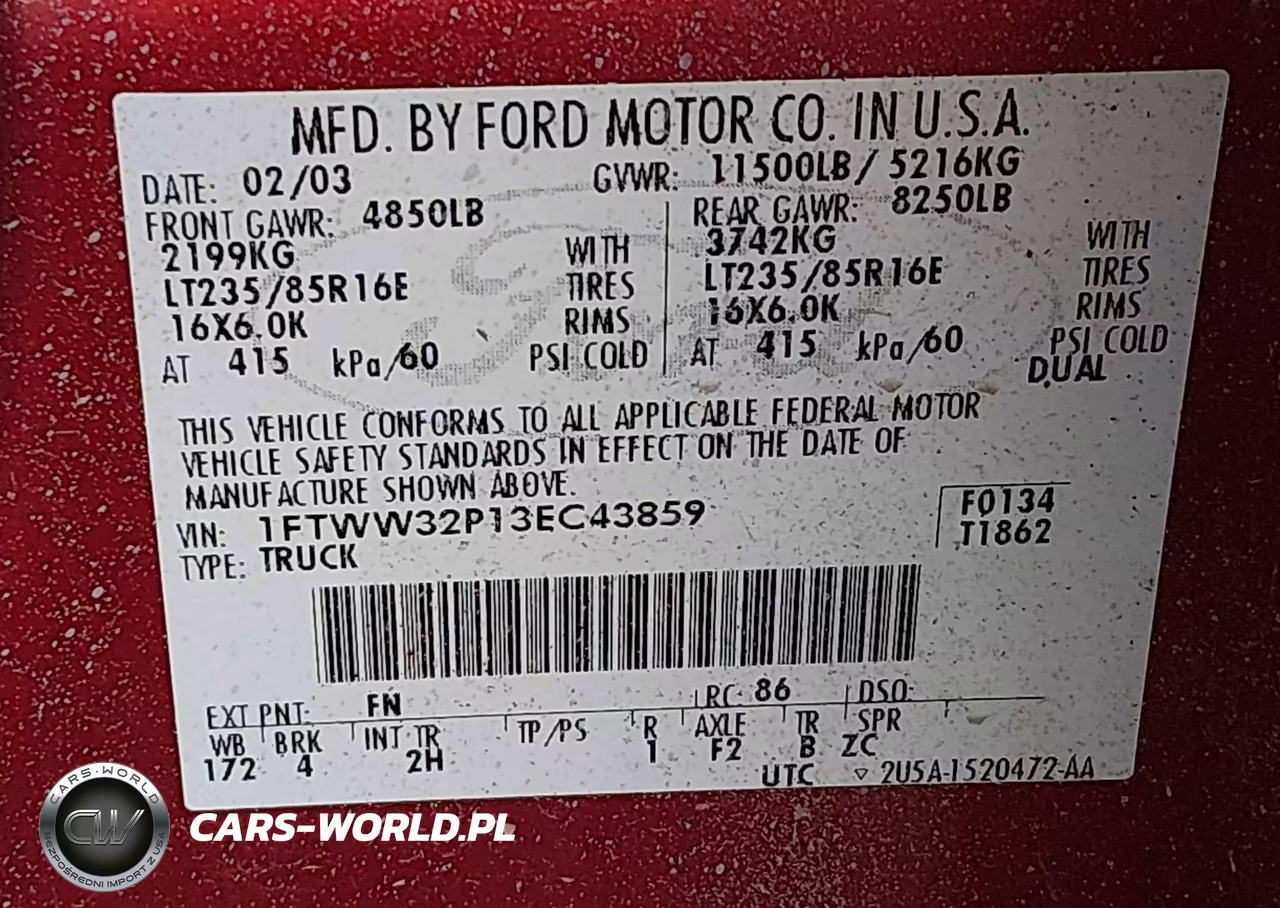 2003 Ford F-350 Lariat-Xl-Xlt VIN:1FTWW32P13EC43859 - 9