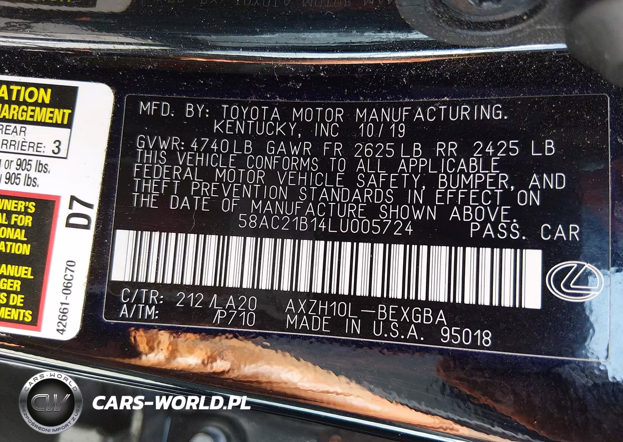 2020 Lexus Es 300H VIN:58AC21B14LU005724 - 9