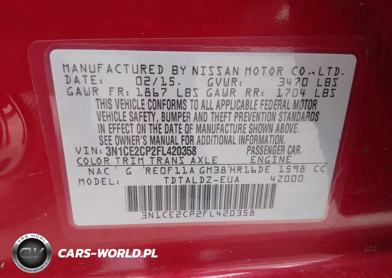 2015 Nissan Versa Note S (Sr)-S Plus-Sl-Sr-Sv VIN:3N1CE2CP2FL420358 - 9