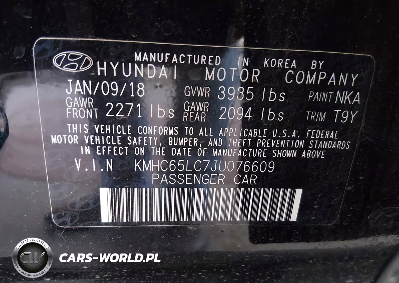 2018 Hyundai Ioniq Hybrid Blue VIN:KMHC65LC7JU076609 - 9