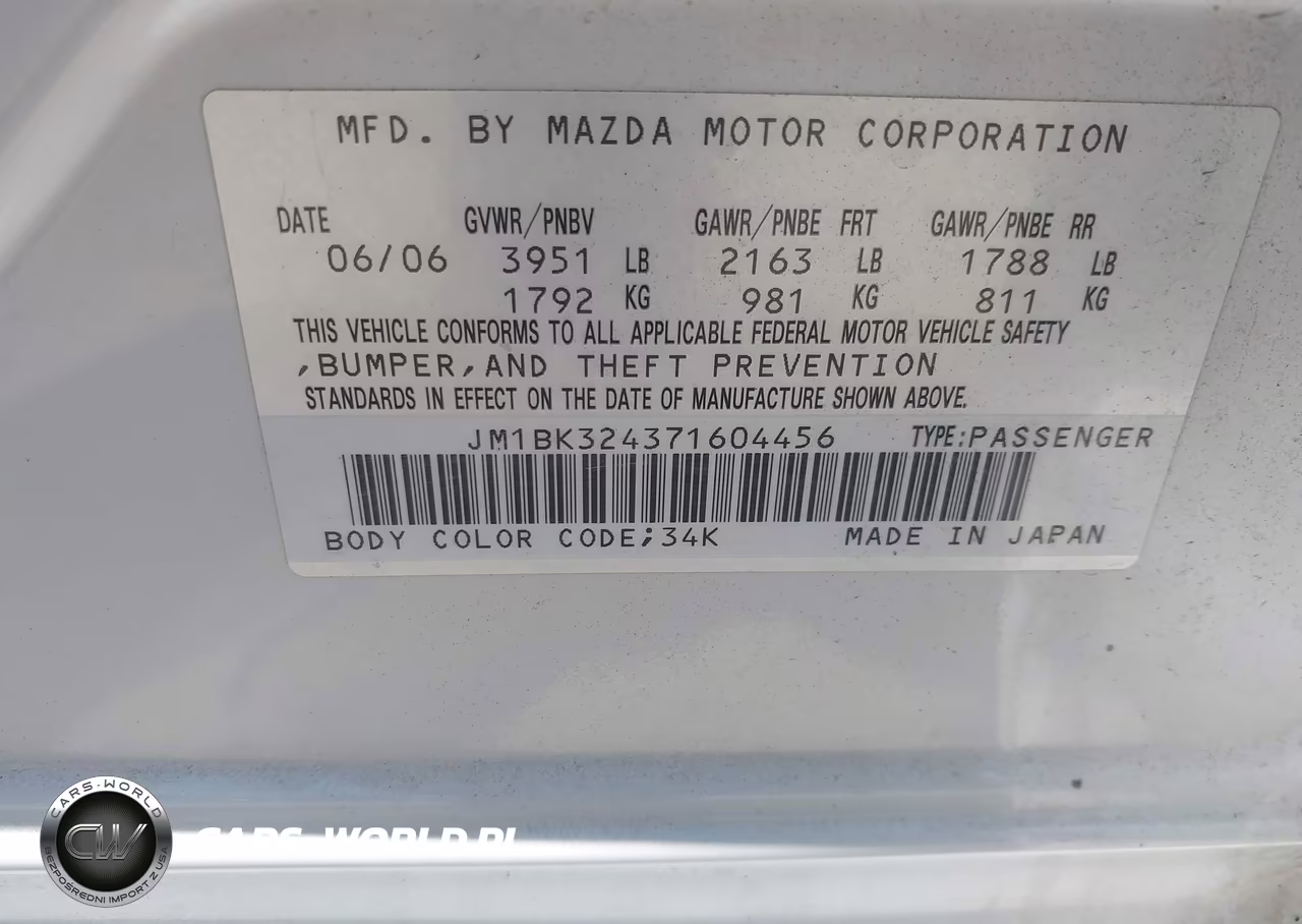 2007 Mazda Mazda3 S Touring VIN:JM1BK324371604456 - 9