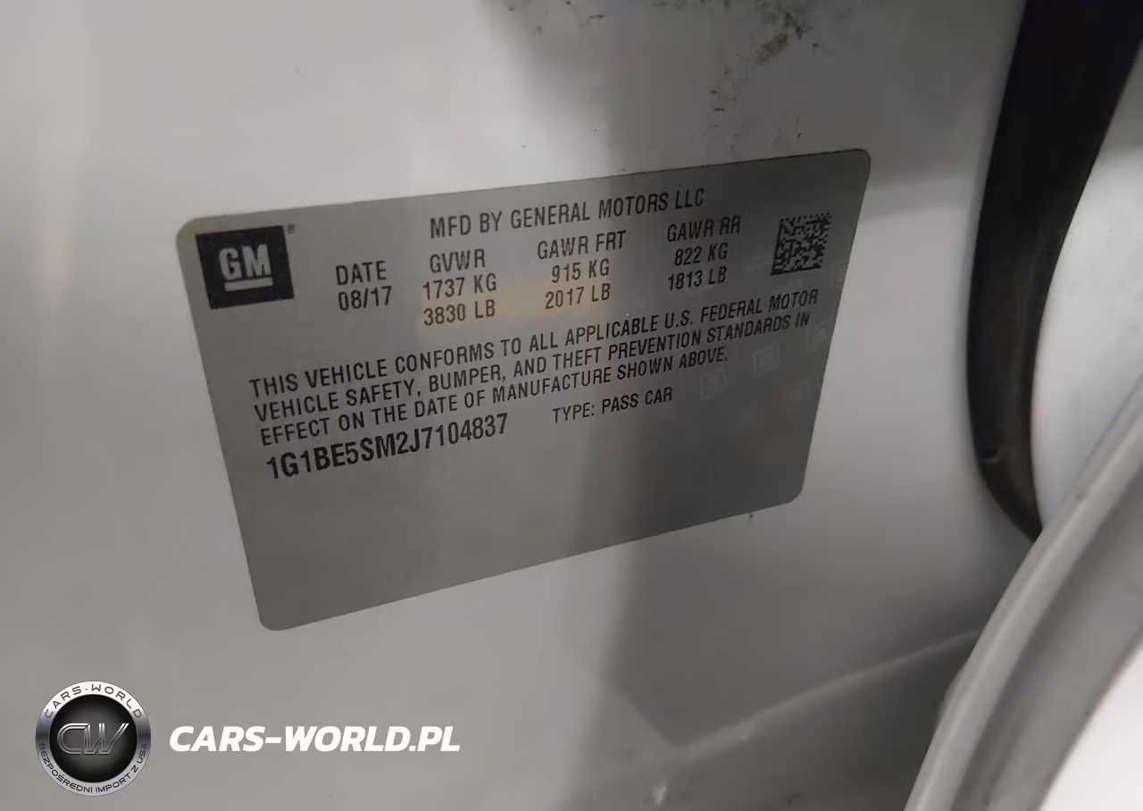 2018 Chevrolet Cruze Lt Auto VIN:1G1BE5SM2J7104837 - 9