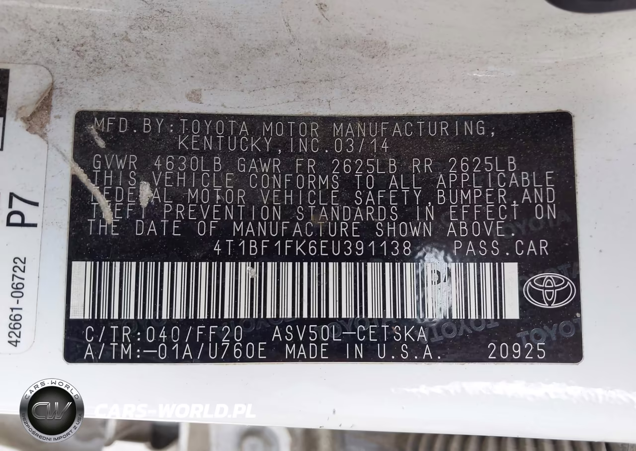 2014 Toyota Camry Se VIN:4T1BF1FK6EU391138 - 9