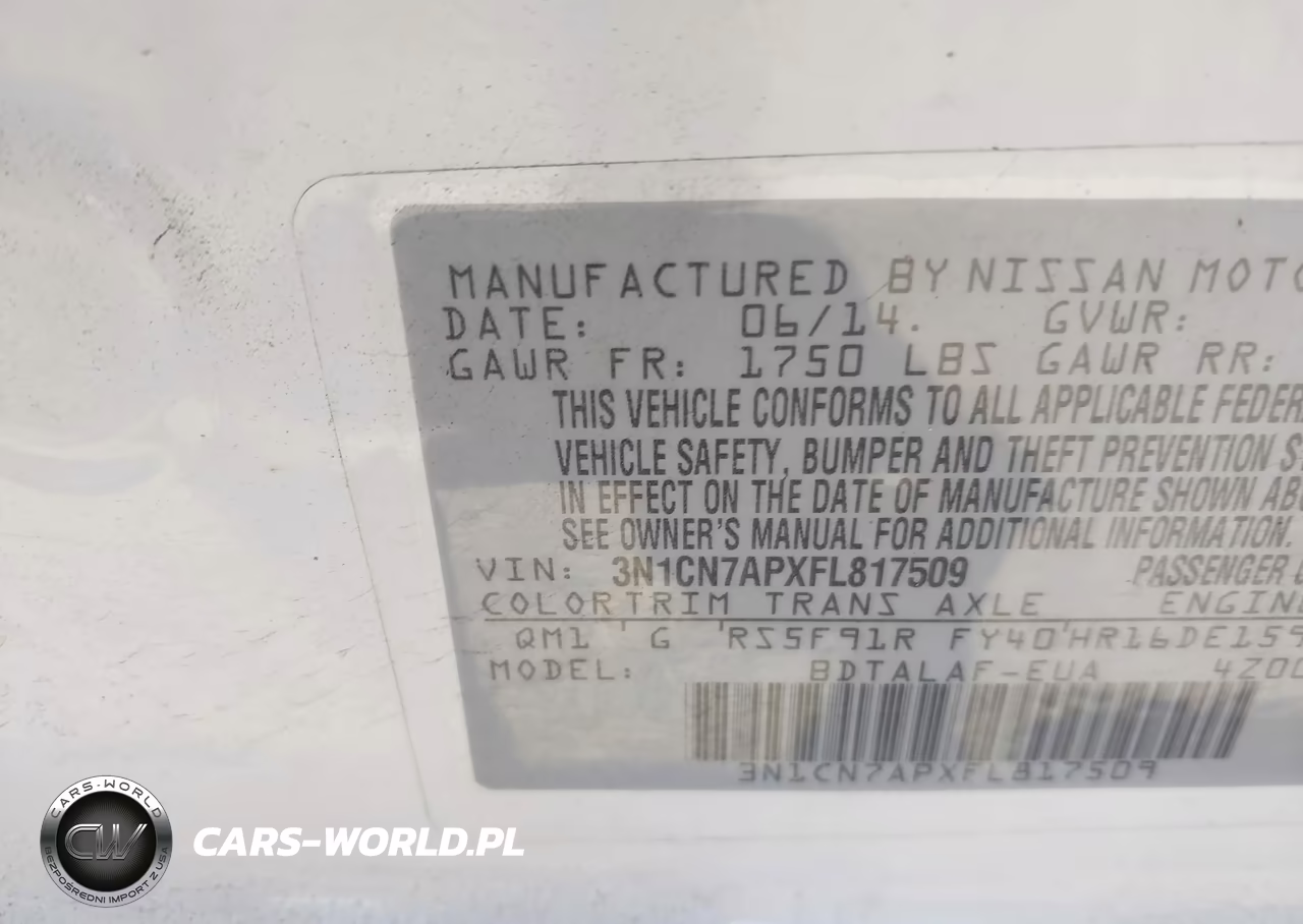 2015 Nissan Versa 1.6 S VIN:3N1CN7APXFL817509 - 9
