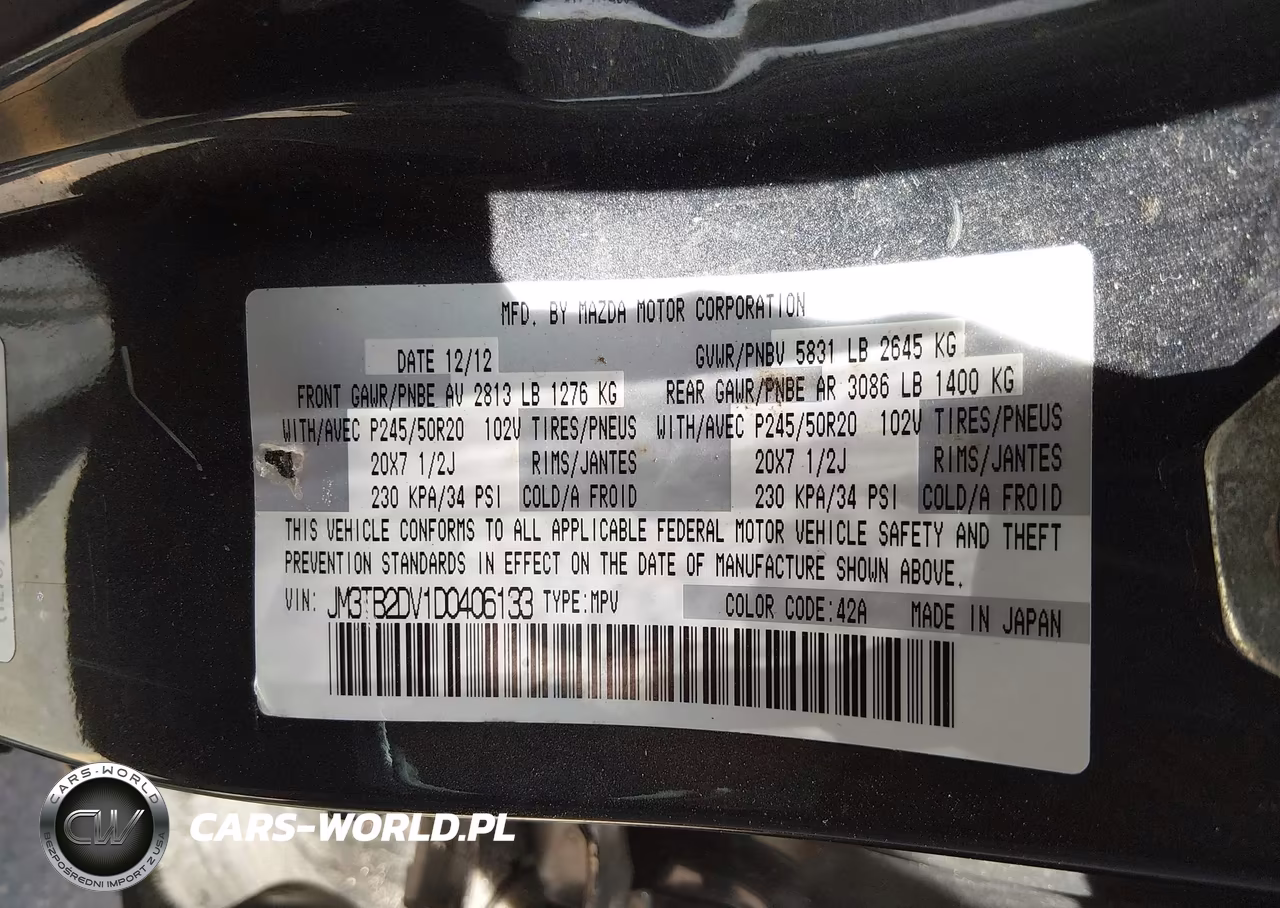 2013 Mazda Cx-9 Grand Touring VIN:JM3TB2DV1D0406133 - 9