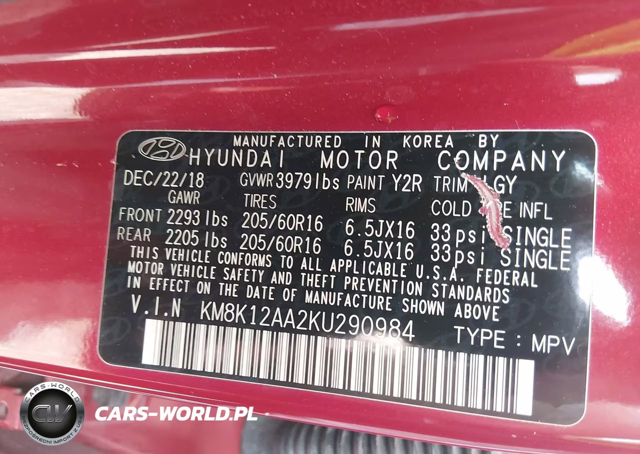2019 Hyundai Kona Se VIN:KM8K12AA2KU290984 - 9