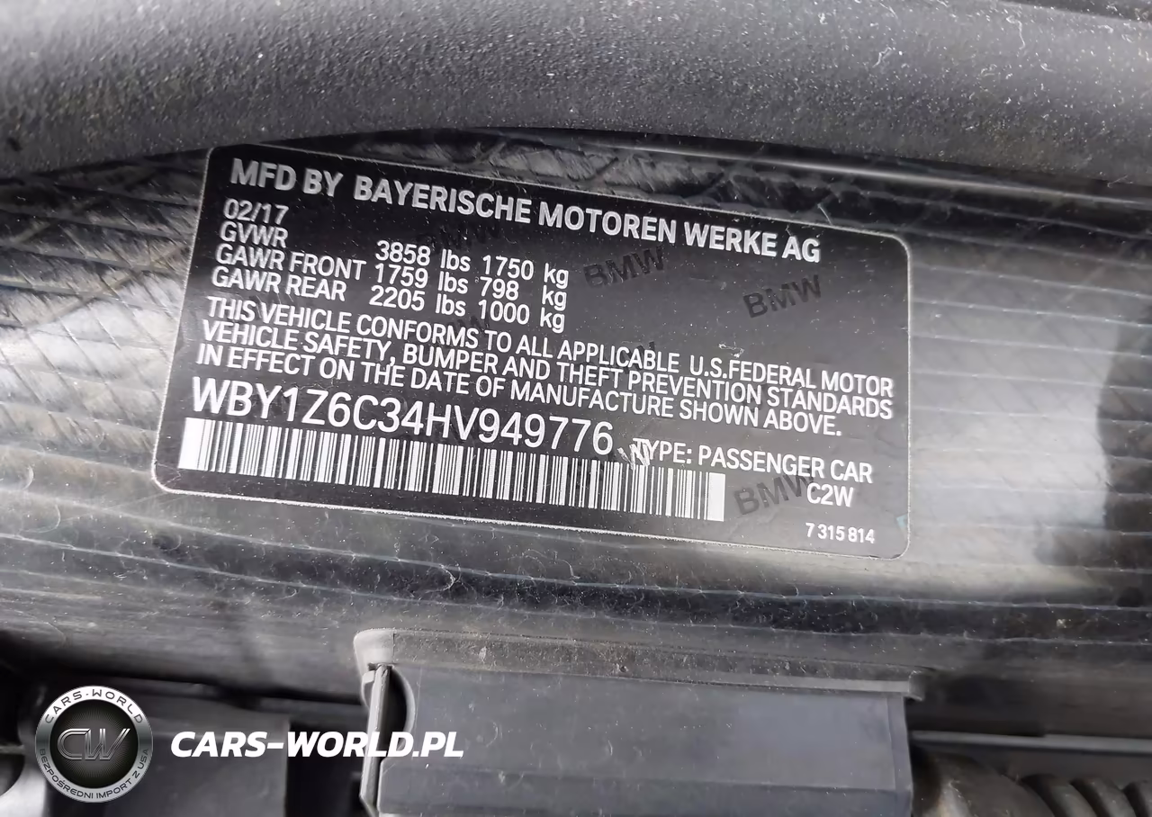 2017 BMW I3 94 Ah VIN:WBY1Z6C34HV949776 - 9
