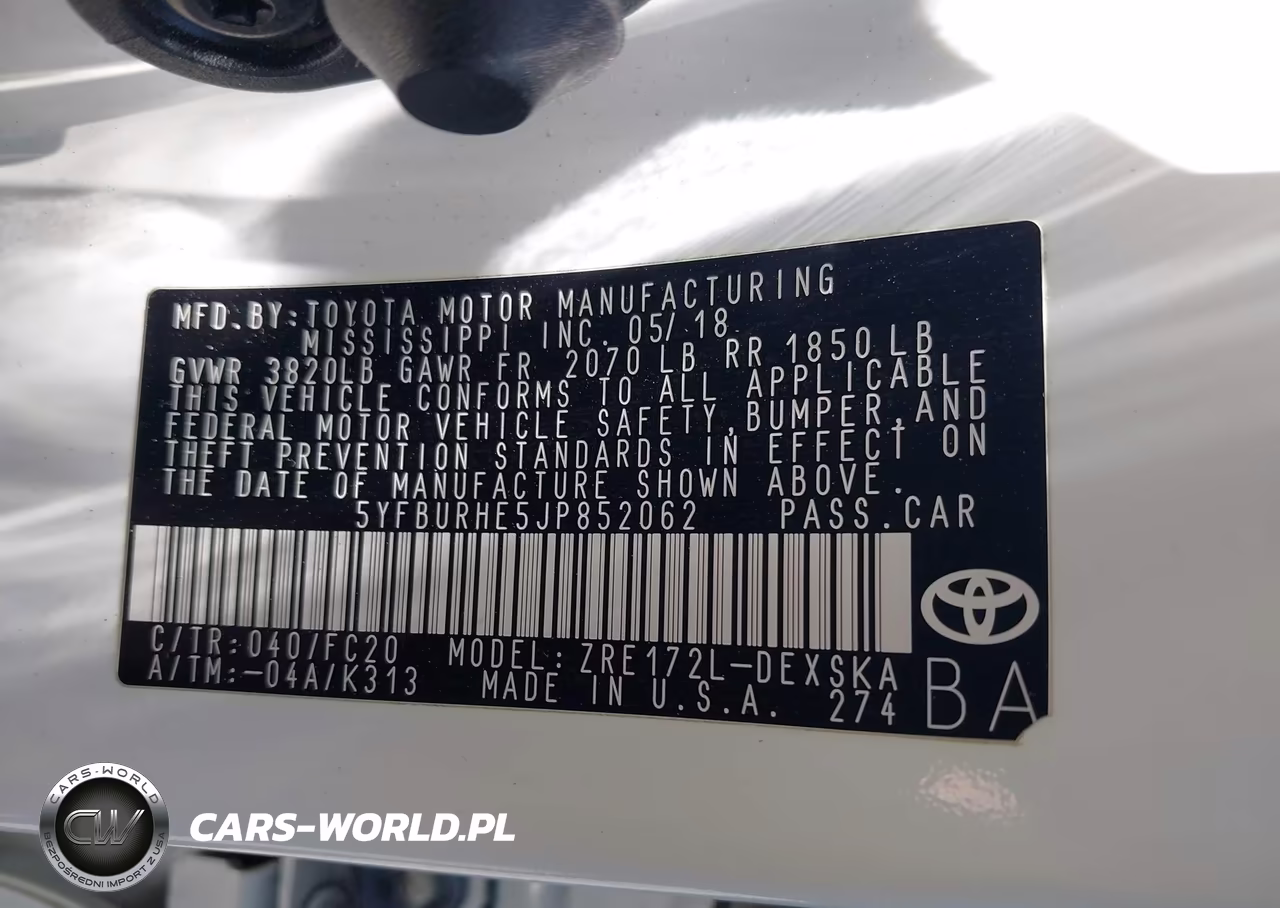 2018 Toyota Corolla Se VIN:5YFBURHE5JP852062 - 9
