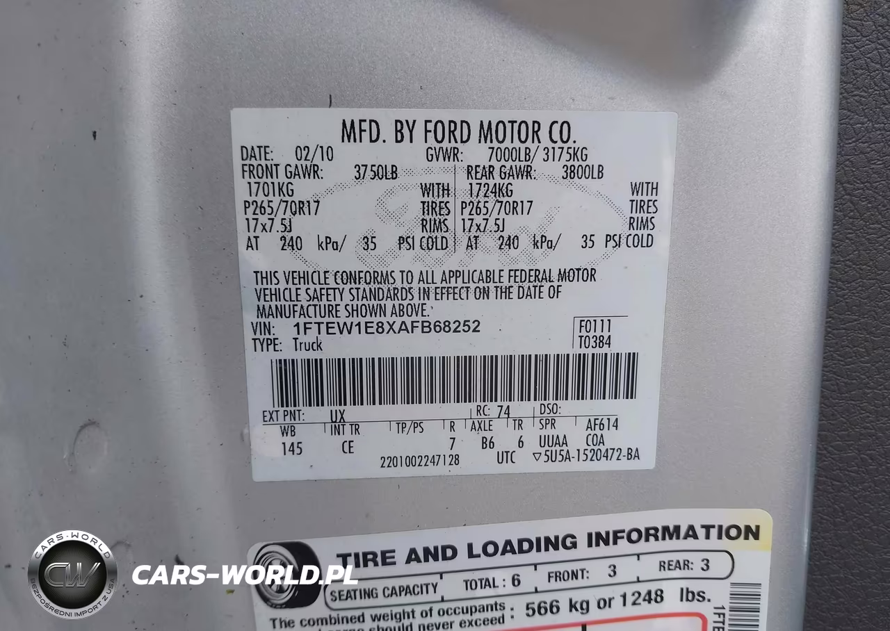 2010 Ford F-150 Xl-Xlt VIN:1FTEW1E8XAFB68252 - 9