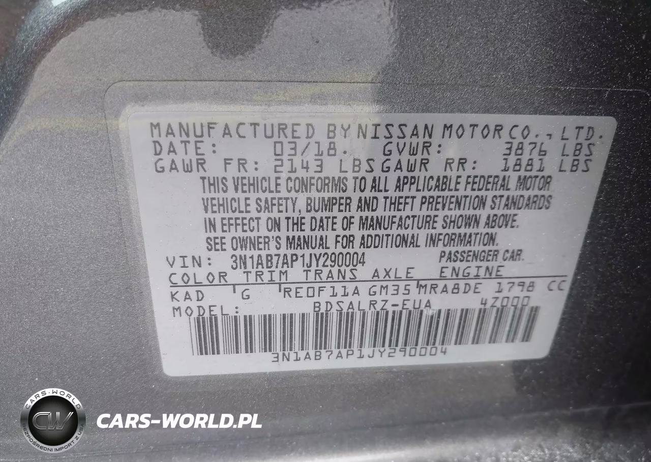 2018 Nissan Sentra Sr VIN:3N1AB7AP1JY290004 - 9