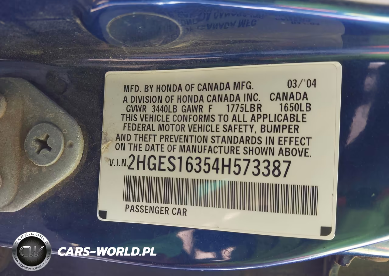 2004 Honda Civic Vp VIN:2HGES16354H573387 - 9