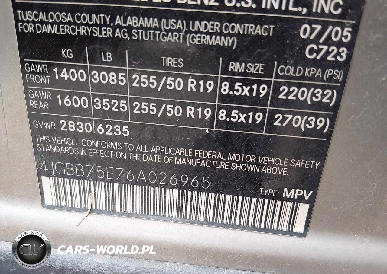 2006 Mercedes-Benz Ml 500 4Matic VIN:4JGBB75E76A026965 - 9