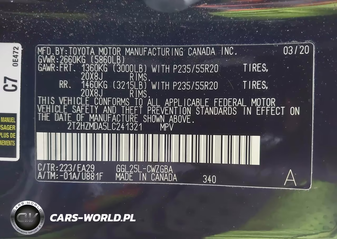 2020 Lexus Rx 350 VIN:2T2HZMDA5LC241321 - 9