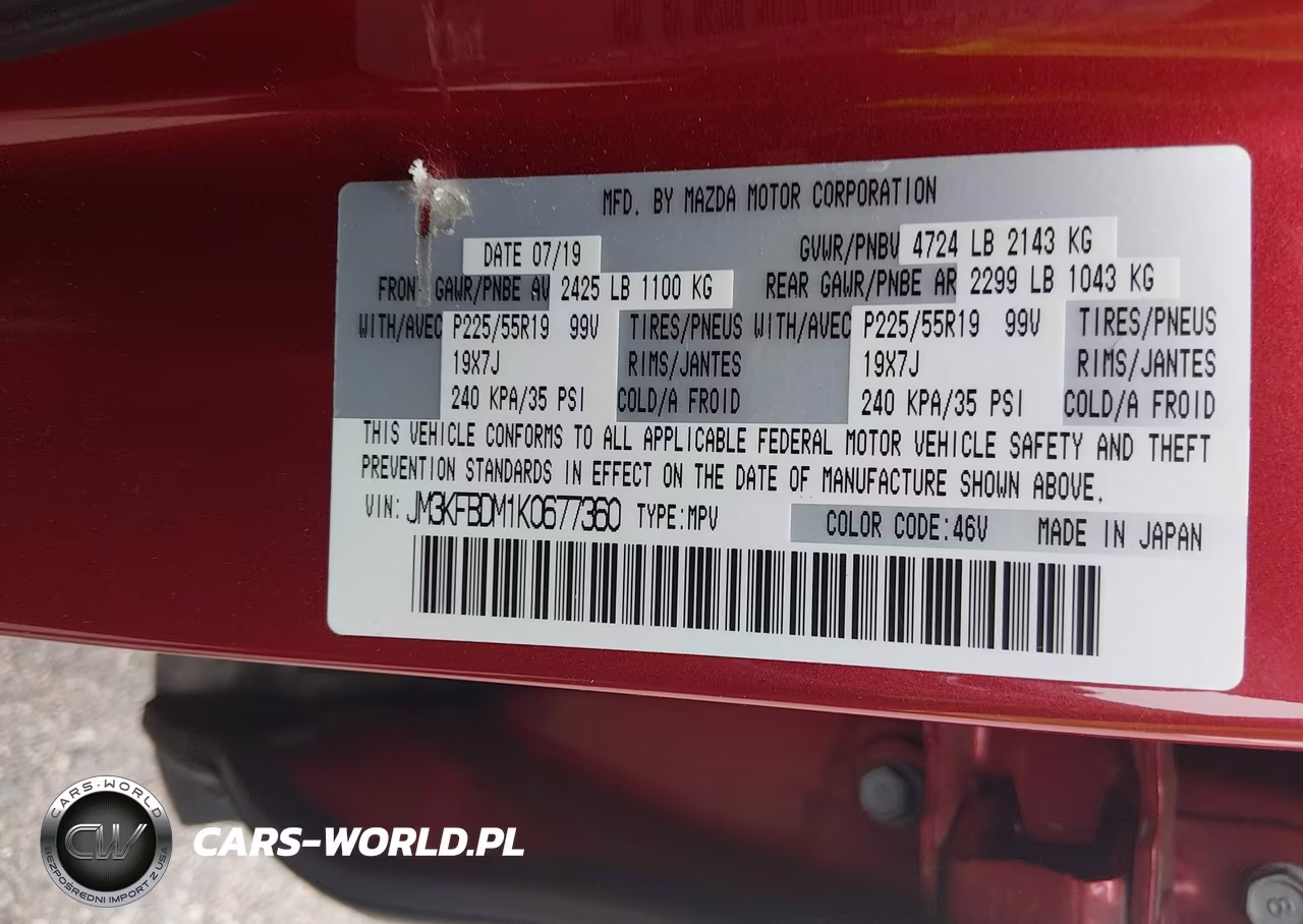 2019 MAZDA CX-5 GRAND TOURING VIN:JM3KFBDM1K0677360 - 9