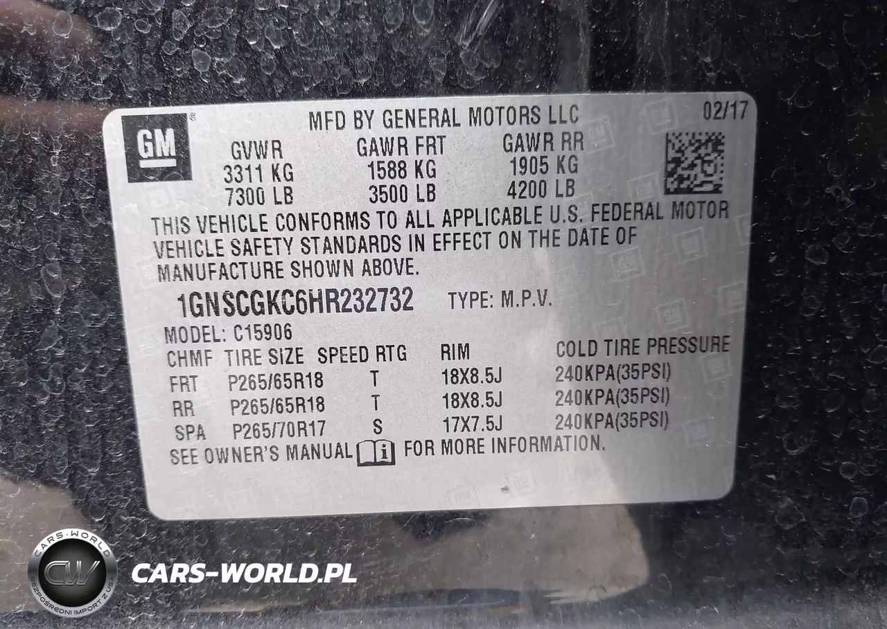 2017 Chevrolet Suburban Ls VIN:1GNSCGKC6HR232732 - 9
