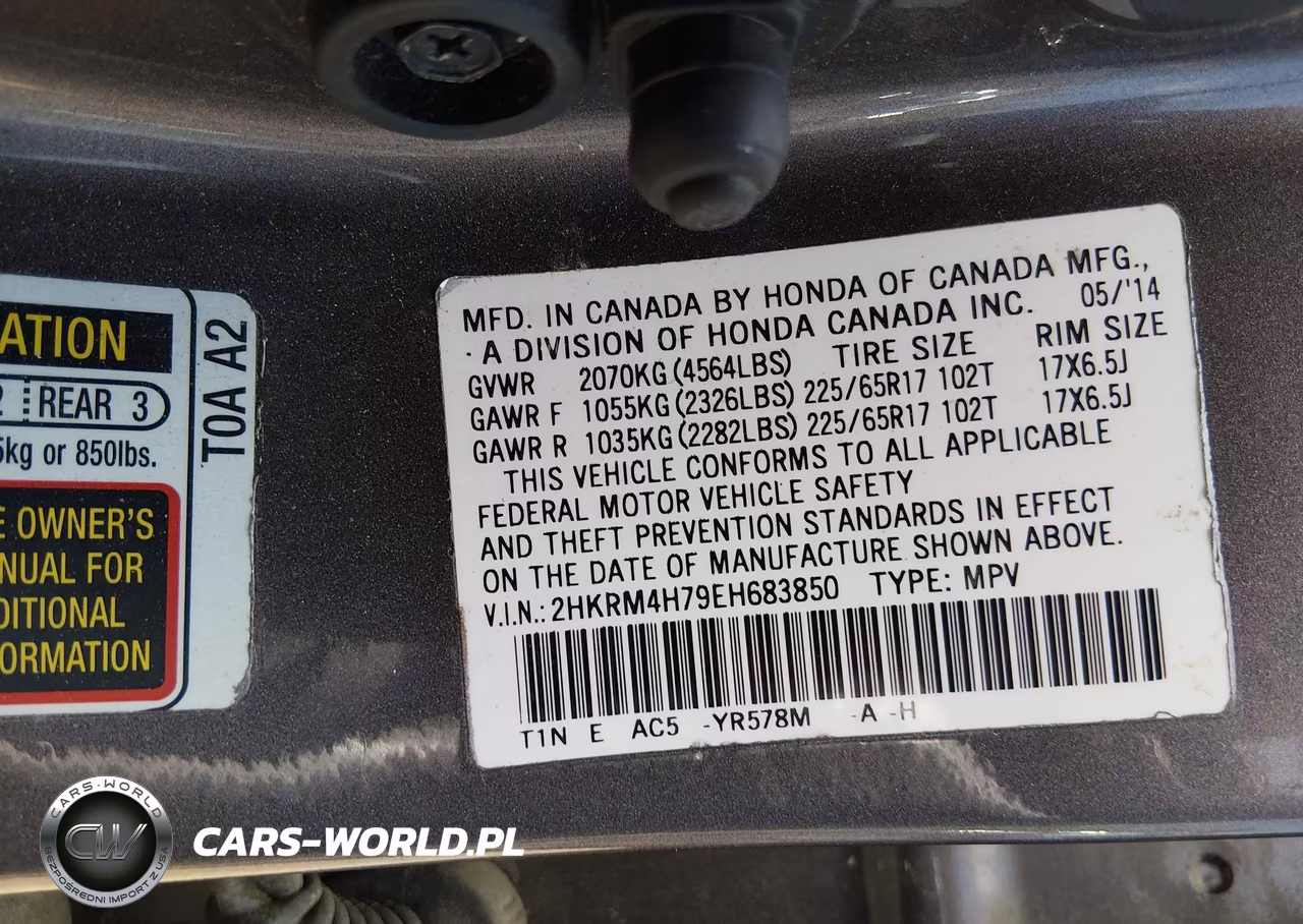 2014 Honda Cr-V Ex-L VIN:2HKRM4H79EH683850 - 9