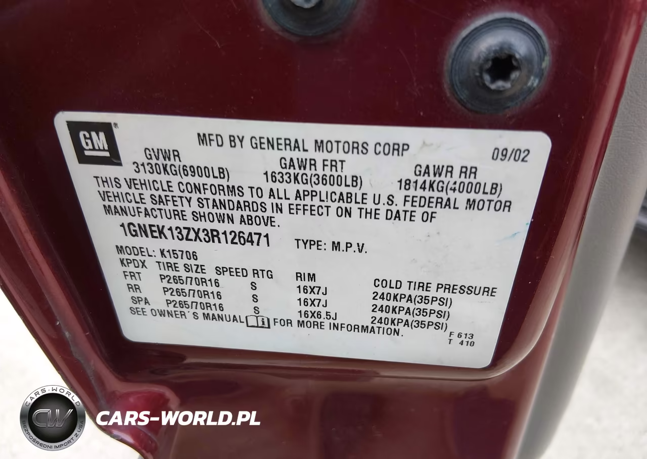 2003 Chevrolet Tahoe Ls VIN:1GNEK13ZX3R126471 - 9