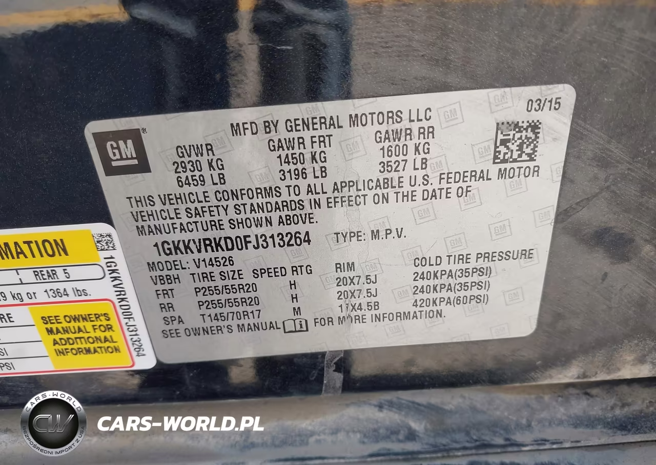 2015 GMC Acadia Slt-1 VIN:1GKKVRKD0FJ313264 - 9