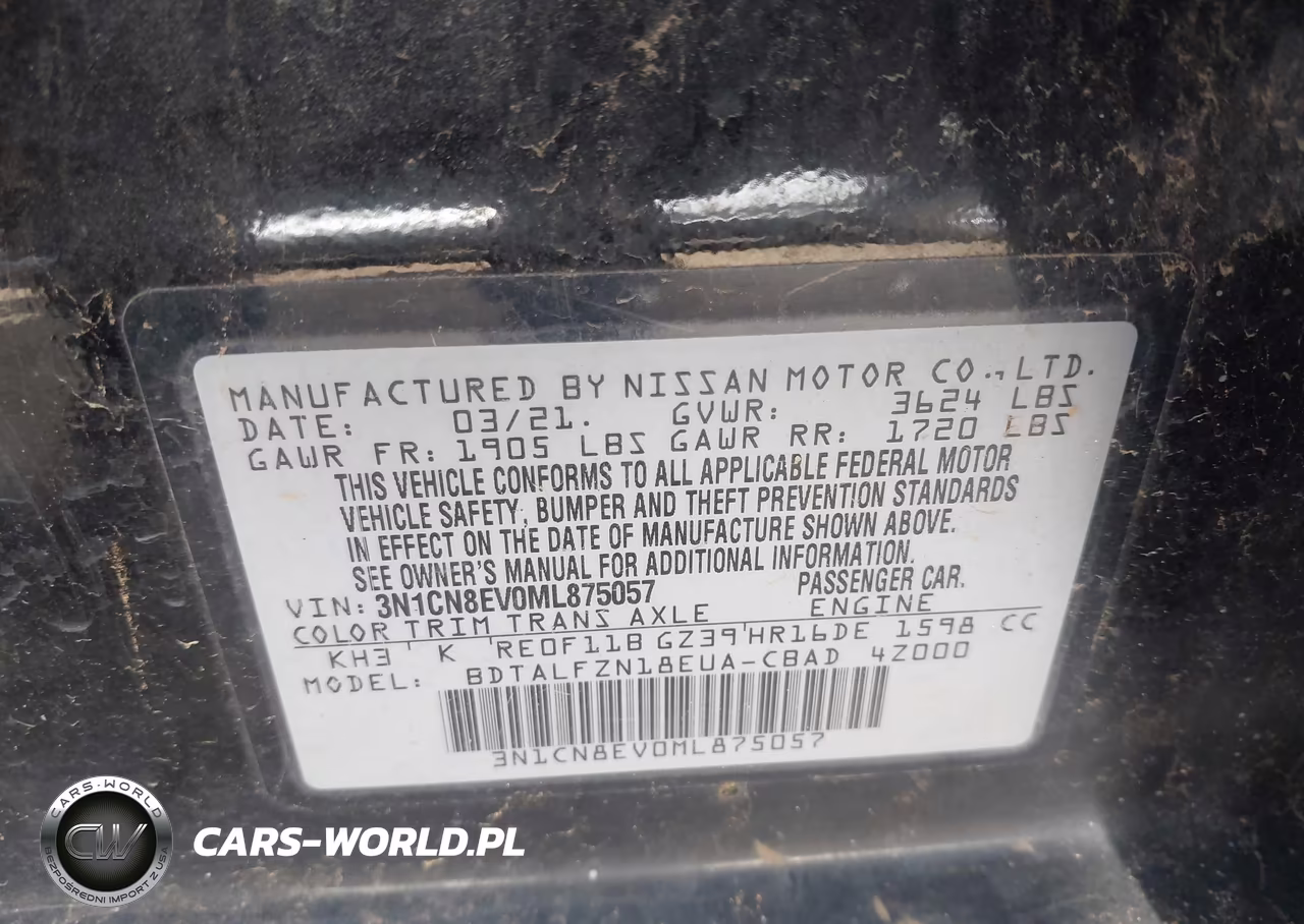 2021 Nissan Versa Sv Xtronic Cvt VIN:3N1CN8EV0ML875057 - 9