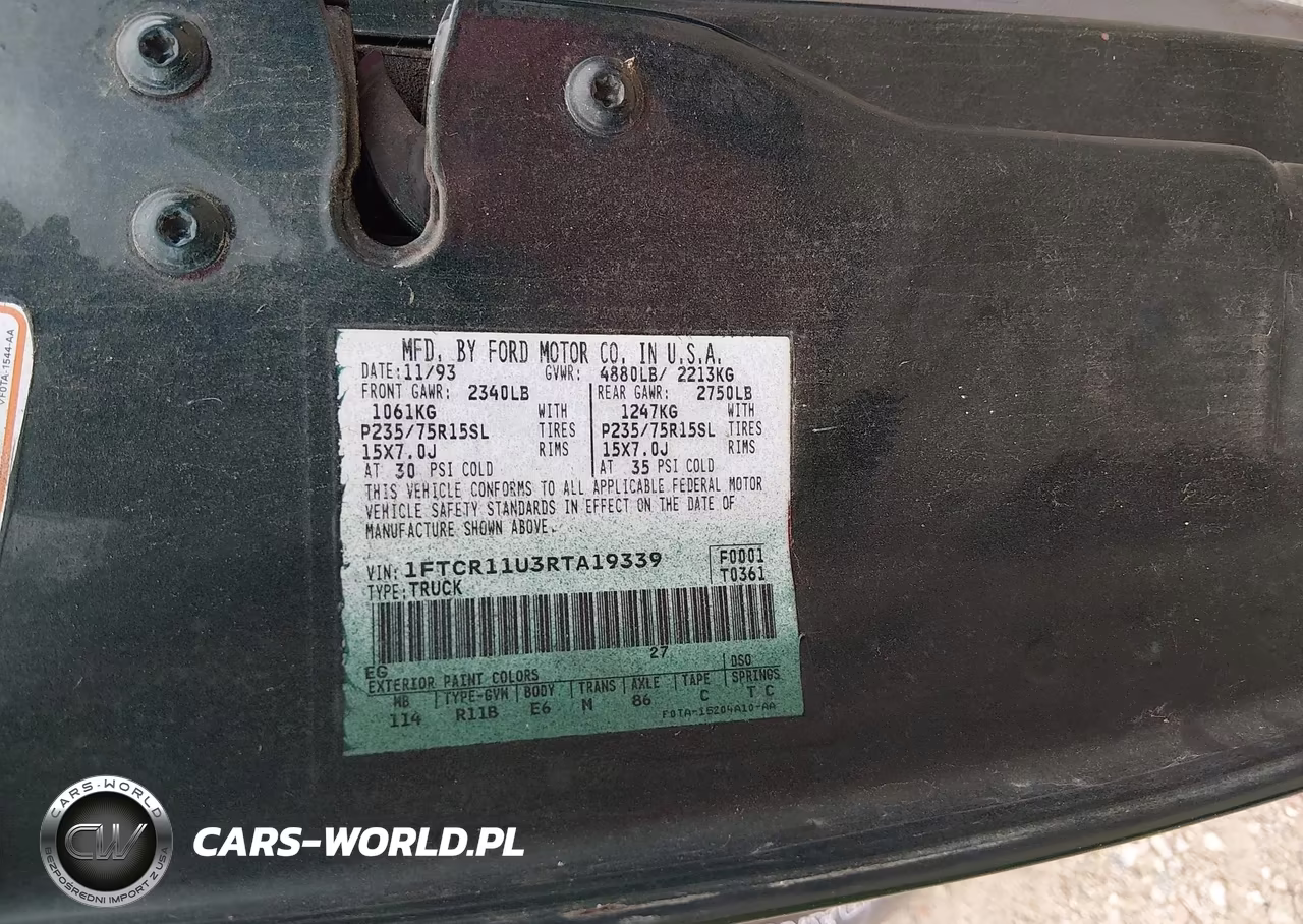 1994 Ford Ranger VIN:1FTCR11U3RTA19339 - 9