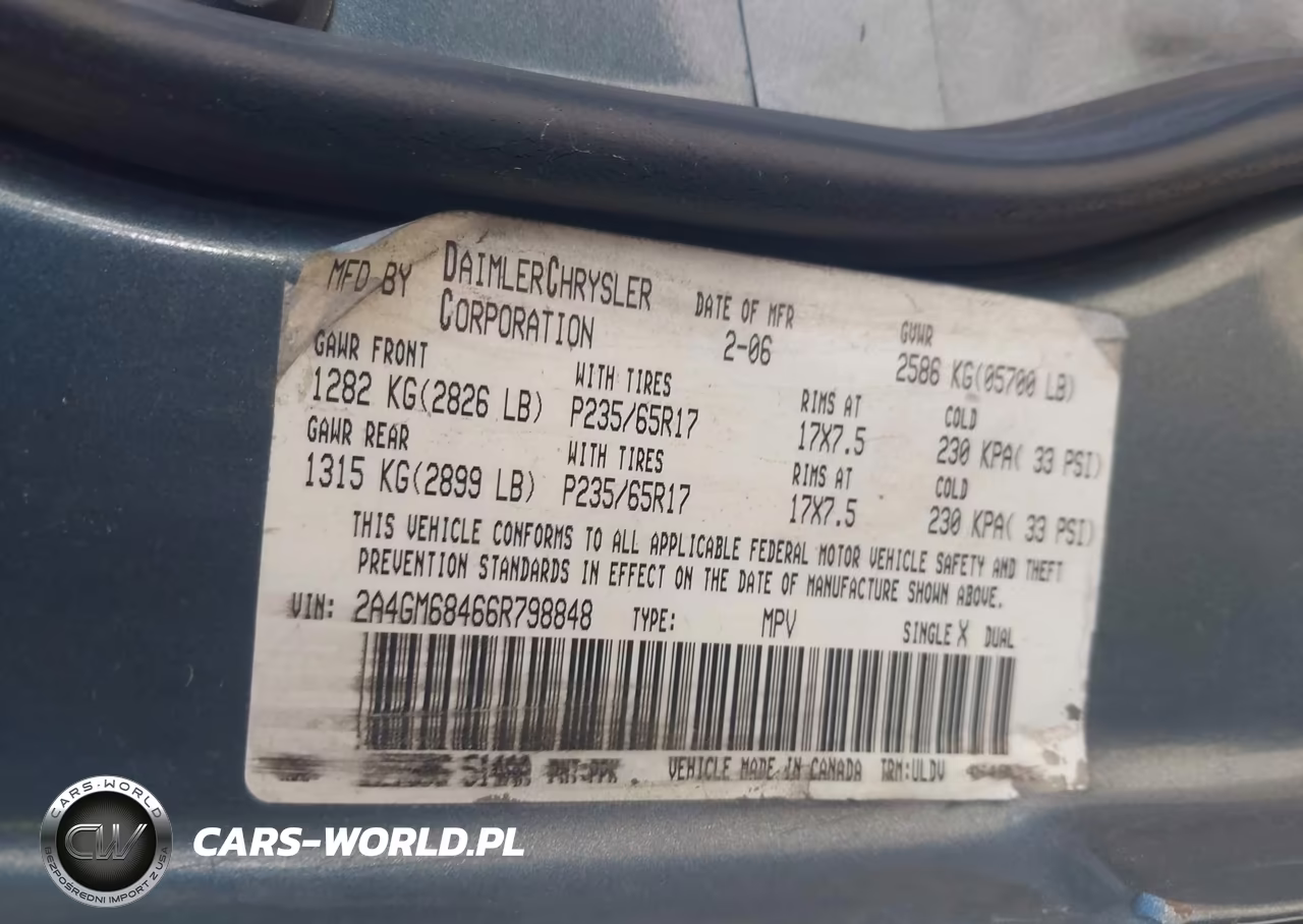 2006 Chrysler Pacifica Touring VIN:2A4GM68466R798848 - 9