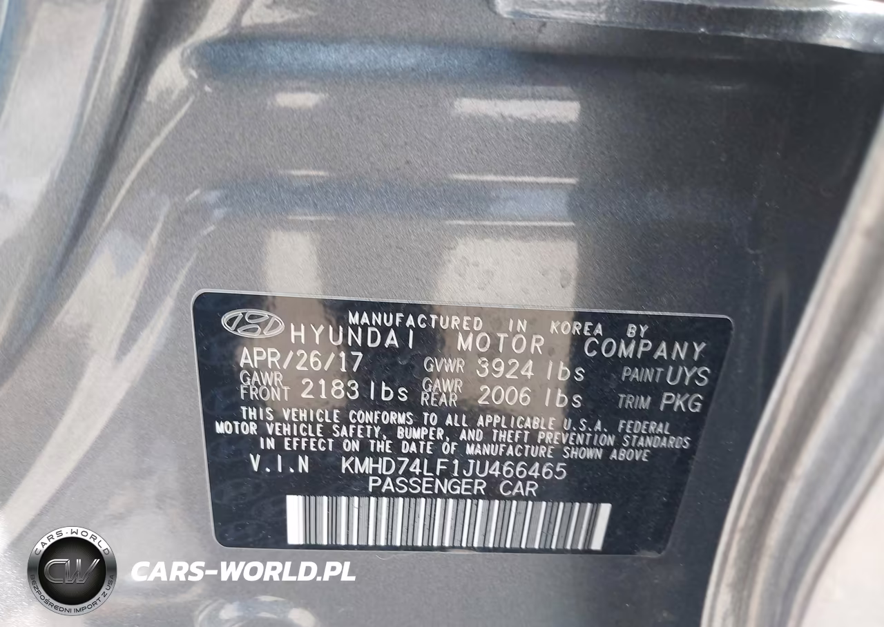 2018 Hyundai Elantra Se VIN:KMHD74LF1JU466465 - 9