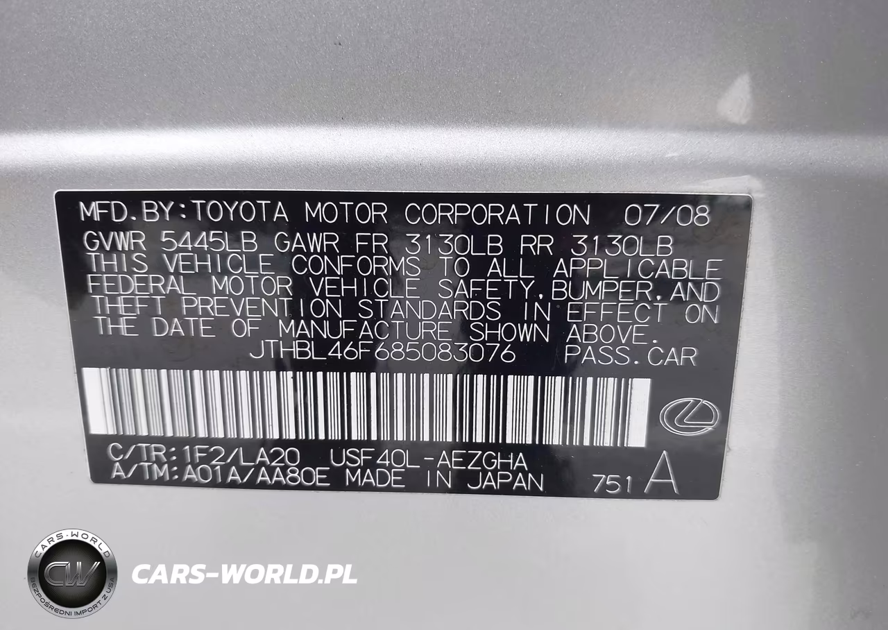 2008 Lexus Ls 460 VIN:JTHBL46F685083076 - 9