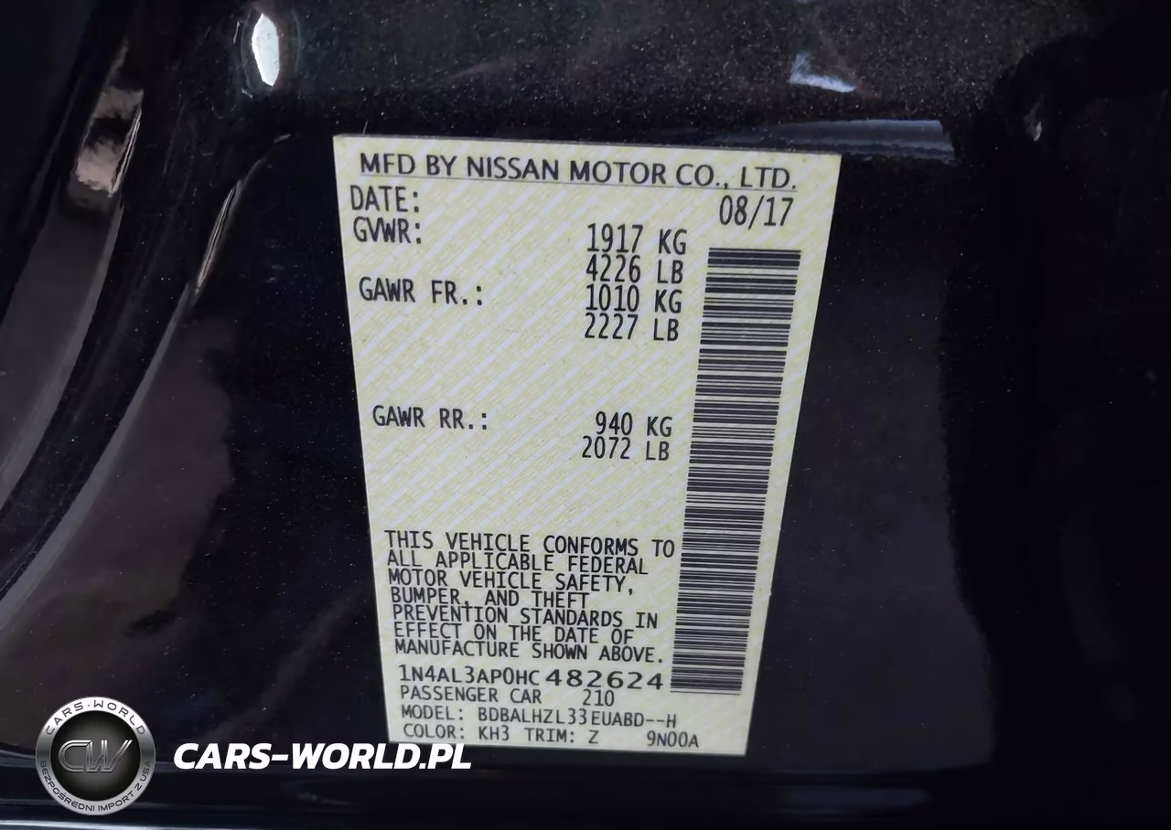 2017 Nissan Altima 2.5 Sr VIN:1N4AL3AP0HC482624 - 9
