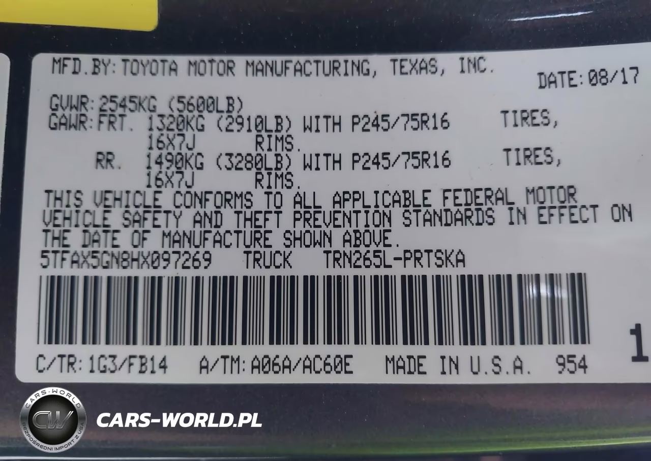 2017 Toyota Tacoma Sr VIN:5TFAX5GN8HX097269 - 9