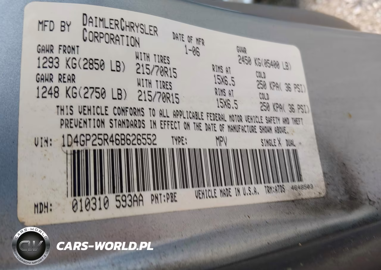 2006 Dodge Caravan Se VIN:1D4GP25R46B626552 - 9