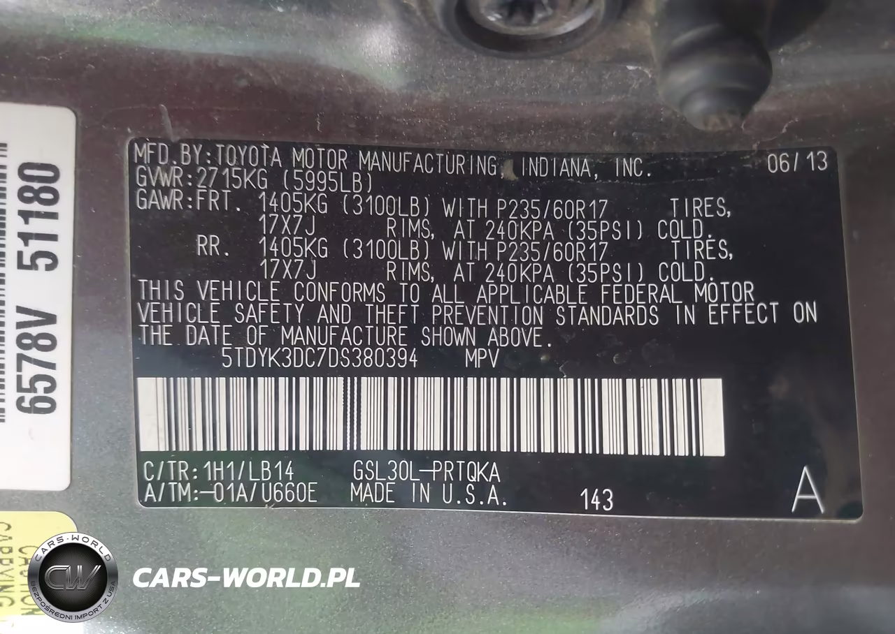 2013 Toyota Sienna Xle V6 8 Passenger VIN:5TDYK3DC7DS380394 - 9