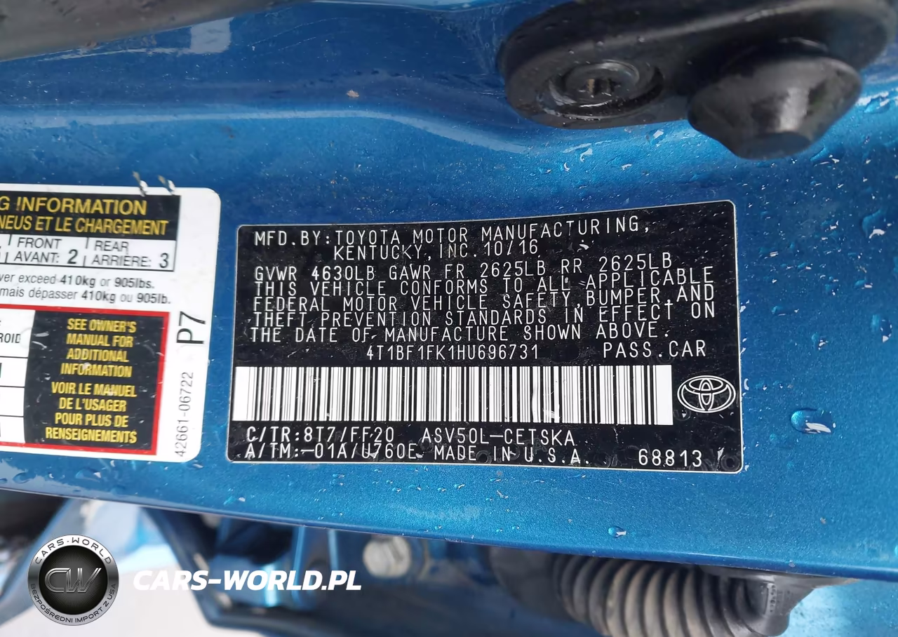 2017 Toyota Camry Se VIN:4T1BF1FK1HU696731 - 9
