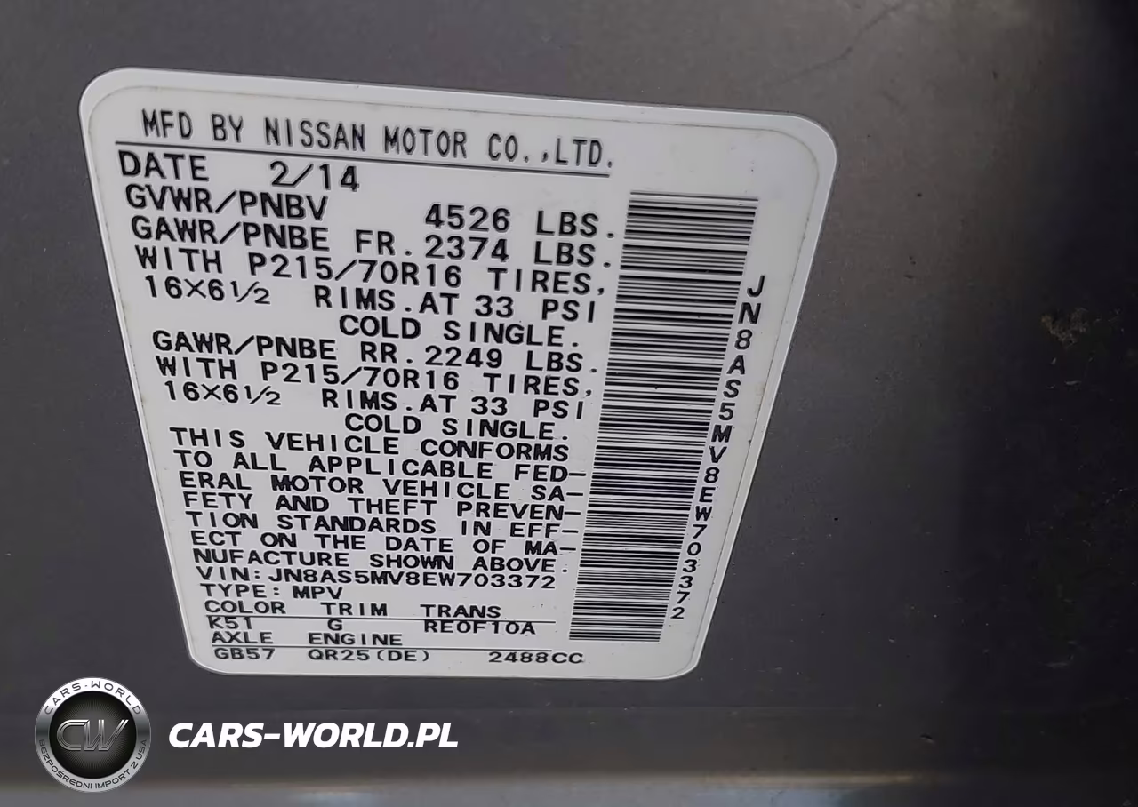 2014 Nissan Rogue Select S VIN:JN8AS5MV8EW703372 - 9