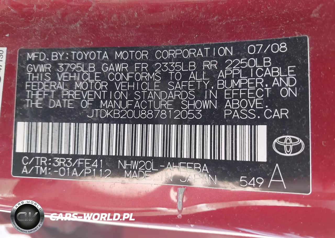 2008 Toyota Prius VIN:JTDKB20U887812053 - 9