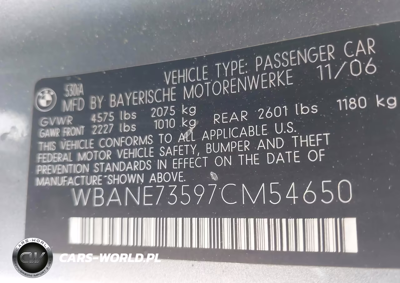 2007 BMW 530I VIN:WBANE73597CM54650 - 9