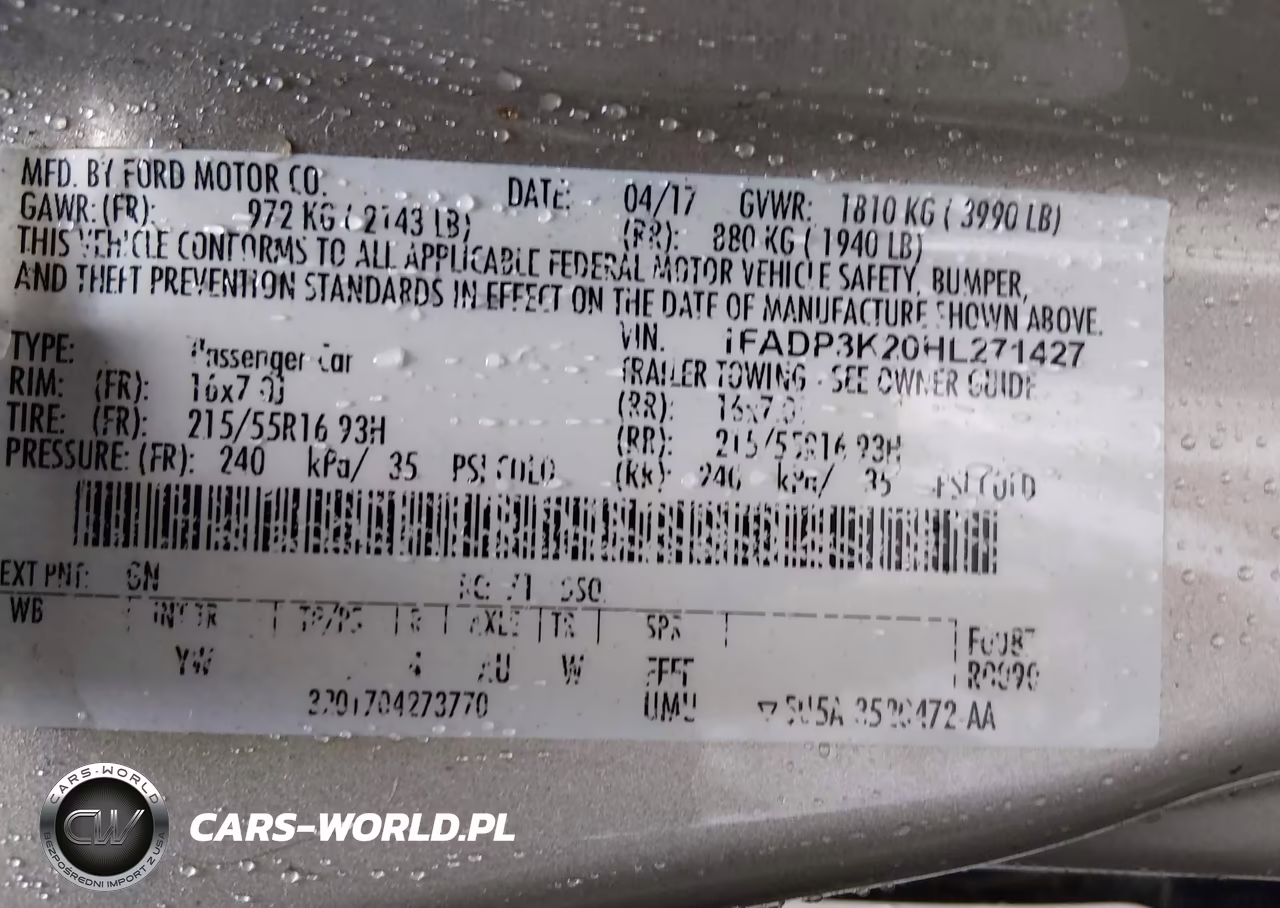 2017 Ford Focus Se VIN:1FADP3K20HL271427 - 9