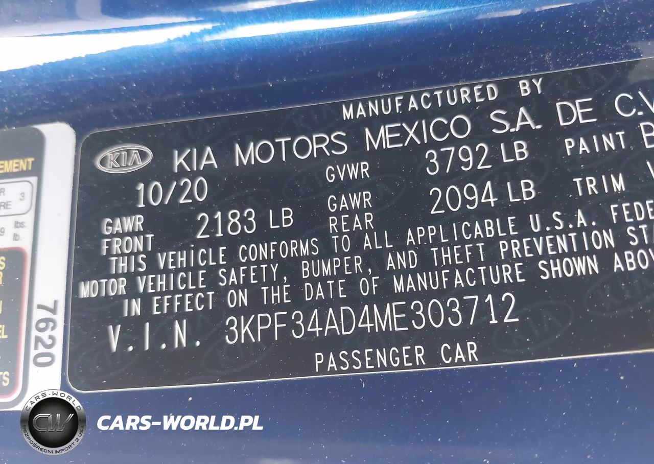 2021 Kia Forte Gt-Line VIN:3KPF34AD4ME303712 - 9