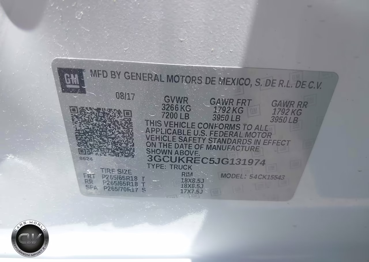 2018 Chevrolet Silverado 1500 2Lt VIN:3GCUKREC5JG131974 - 9