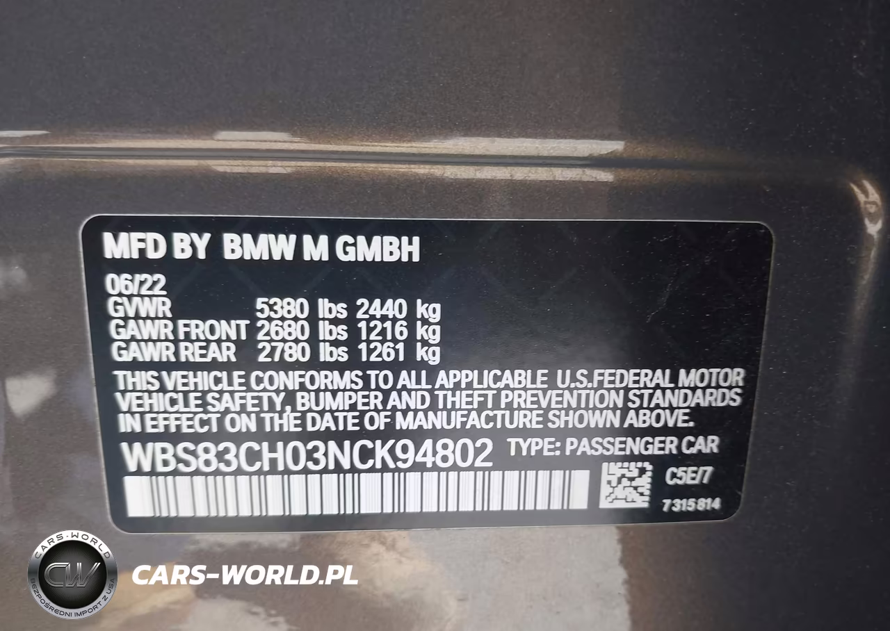2022 BMW M5 VIN:WBS83CH03NCK94802 - 9