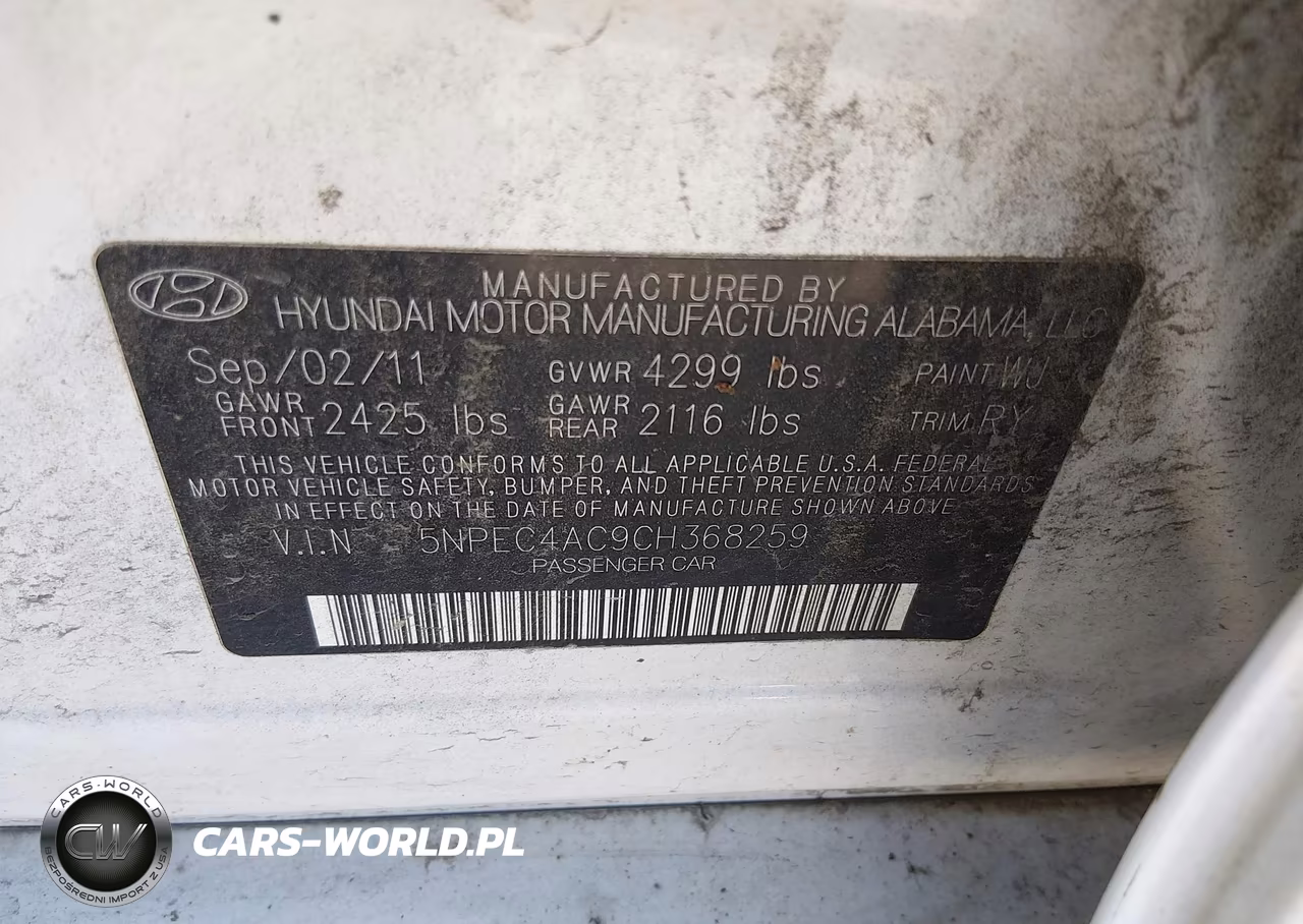 2012 Hyundai Sonata Limited VIN:5NPEC4AC9CH368259 - 9