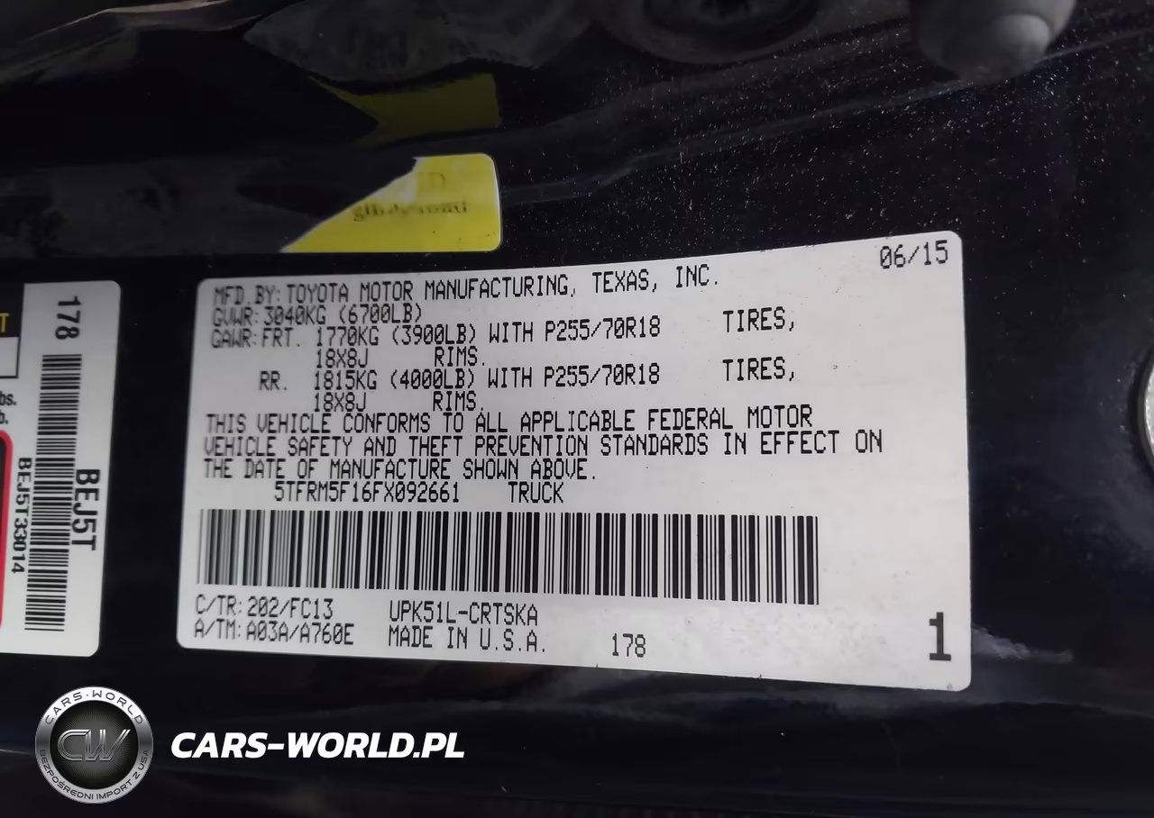 2015 Toyota Tundra Sr5 4.6L V8 VIN:5TFRM5F16FX092661 - 9