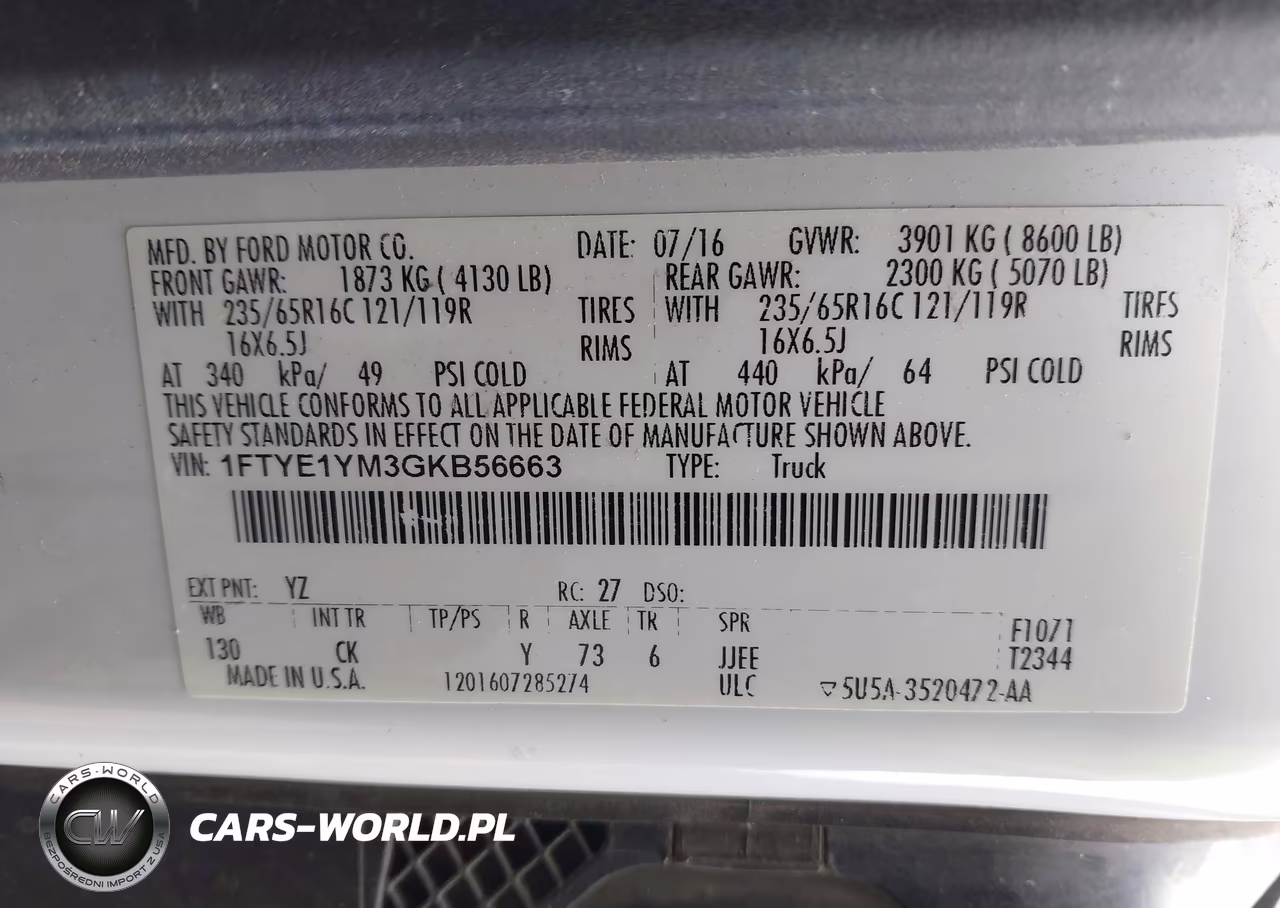2016 Ford Transit-150 VIN:1FTYE1YM3GKB56663 - 9